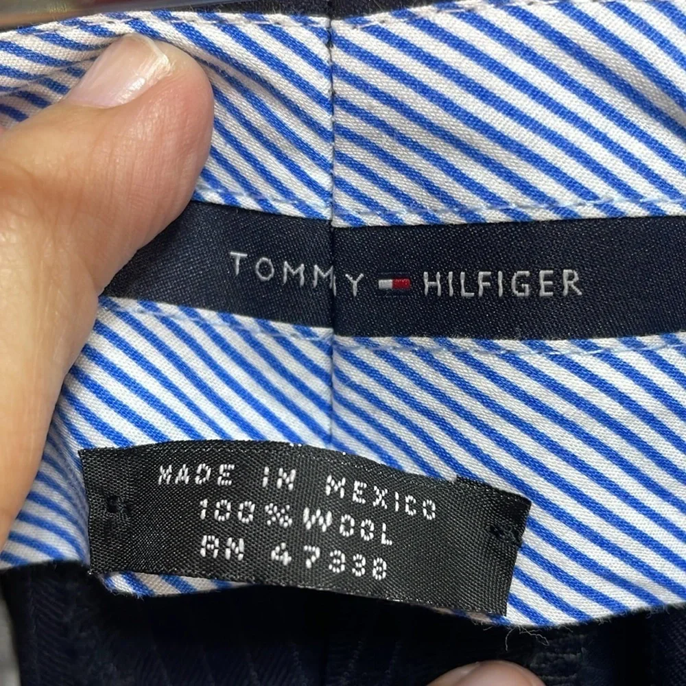 Tommy Hilfiger 100% navy pinstriped trousers